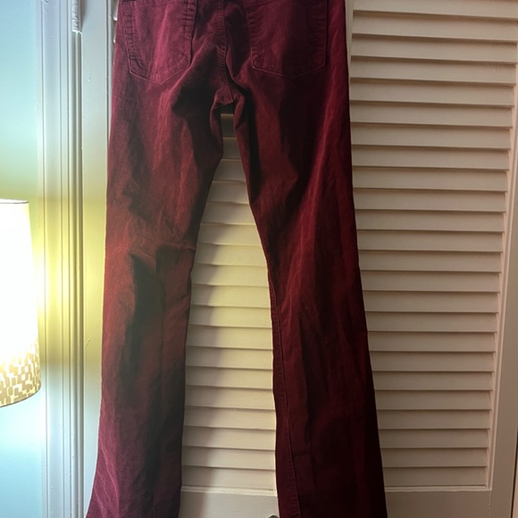 KUT from the Kloth Farrah Baby Bootcut Pants Women's 0 DarkRed Corduroy Pocketed - Picture 3 of 3